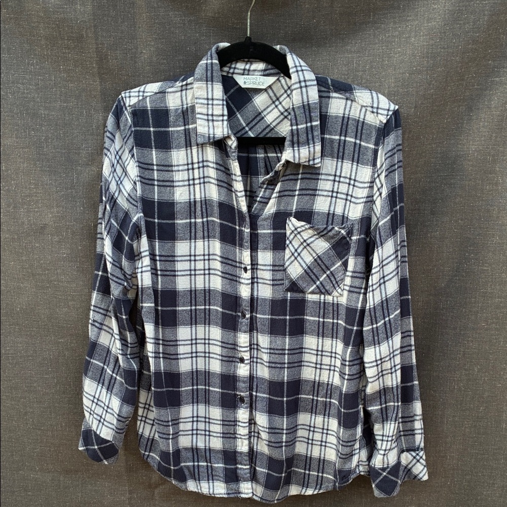 Plaid Button-Up light flannel Shirt